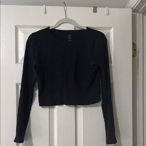 PACSUN Black Long Sleeve Crop Top